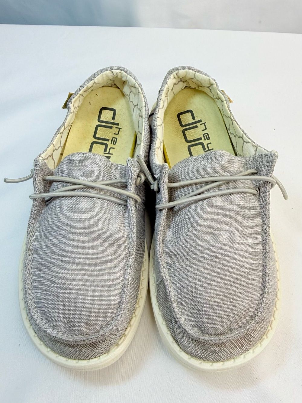 Hey Dude Slip-On Shoes Kids (Girls) Size 12 Chambray in Linen Grey EUC